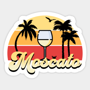 Retro Sunset Moscato Wine Sticker